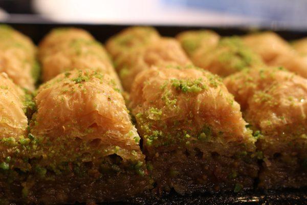 Traditional pistachio baklavas.