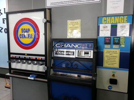 Soap Center and Change Machines.