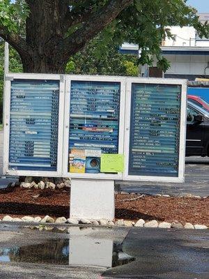 Drive thru menu