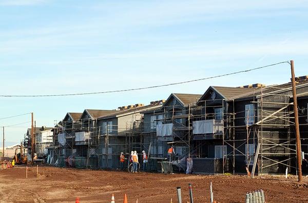 Commercial Roofing Construction. Imperial Valley Apartment Project. 81 Units/6 Buildings and Club House.