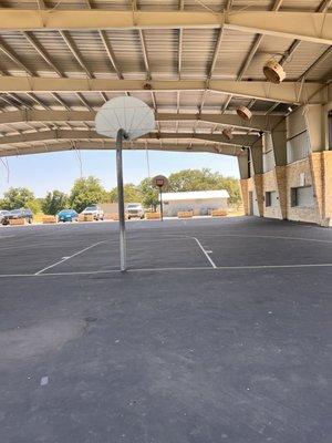 Covered basketball court