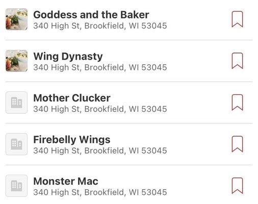 Multiple Restaurants under one address