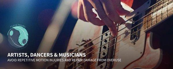 Artists, dancers, and musicians - void repetitive motion injuries and repair damage from overuse