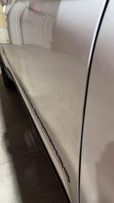 After the repair of the door dent