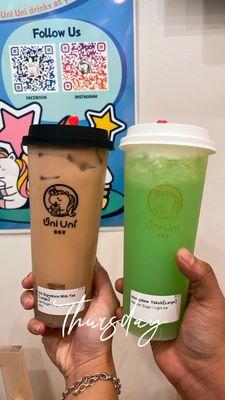 Uni Signature Milk Tea and Honeydew Yakult