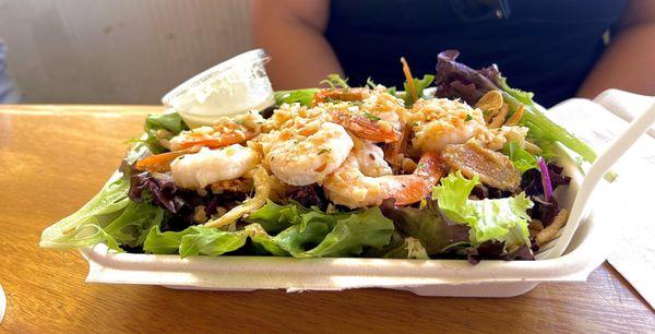 Garlic Shrimp added to the salad!