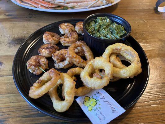 Blackened shrimp dinner