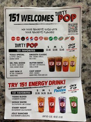 New drink menu