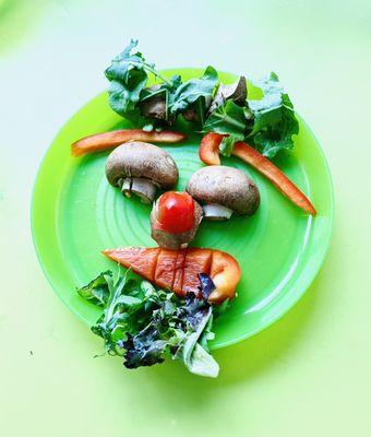 Working on tactile food sensitivity-we used gloves to makes this fun veggie arrangement:)