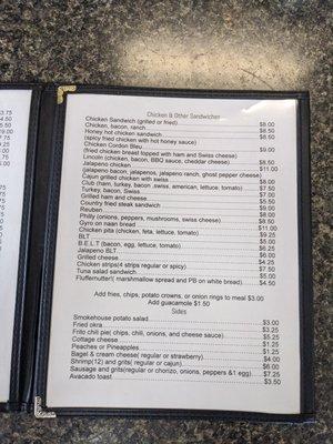 Menu at The Waffle, Mount Vernon