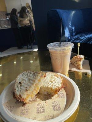 Grilled cheese Iced Chai Latte