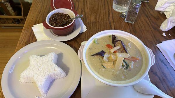 Green tofu curry!