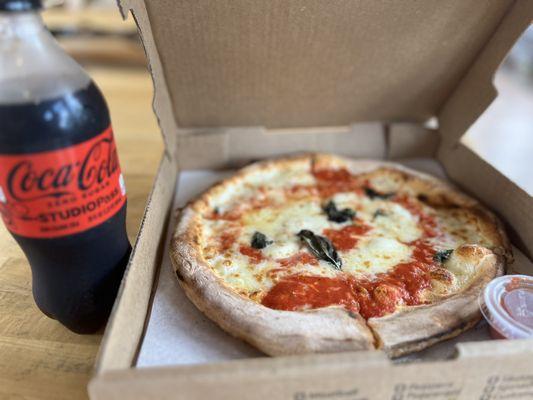 Lunch special- Soft Drink, Margherita D.O.P Pizza... **pizza appears small in the picture due to camera angle