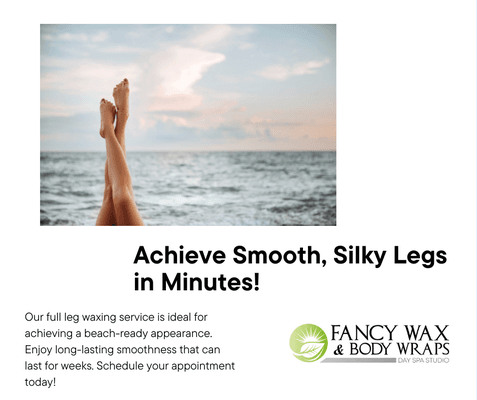 Show off silky smooth legs! Book your leg waxing appointment today and step out with confidence!