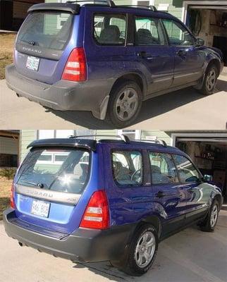 Before and after body repair and paint