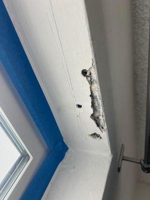 Window frame drywall patch