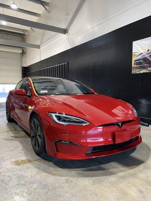 Brand new Tesla polished prior to coating with Ceramic Pro