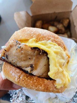 Pig and Egg Sandwich Breakfast