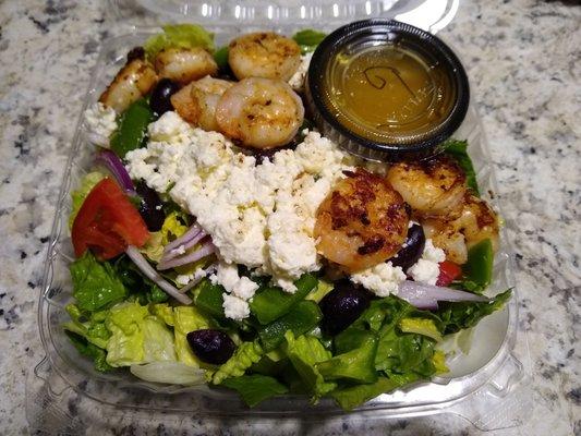 Greek salad with shrimp! So very good!