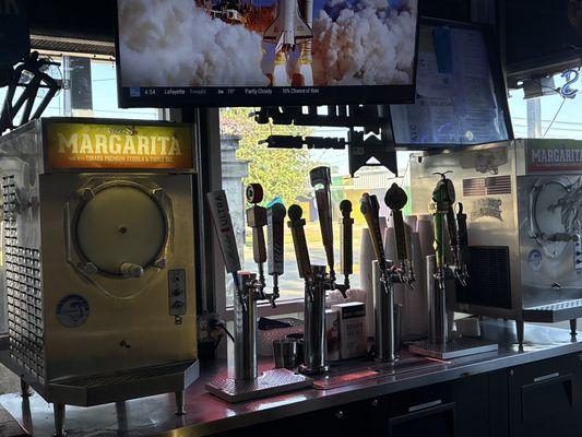 Plenty of drafts and frozen drinks ready for you.