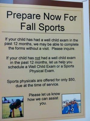 Info on Sports Physicals