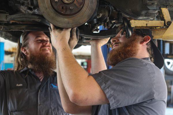 Technicians working together to get the job done!