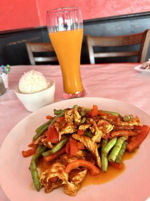 E12. Pad Prik Khing Chicken