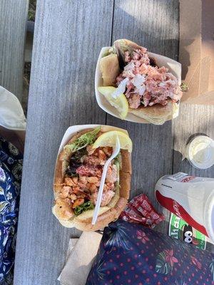 Hot and cold lobster rolls