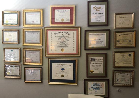 25 Years of Certificates and Diplomas issued by the World's Best