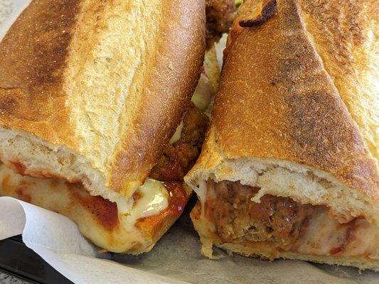 Meatball sub at Frankies NY Pizza, Simpsonville