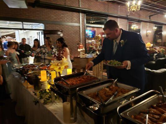 Wedding at Old Wicks Factory - Buffet Line