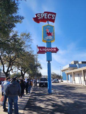 In line to see Aaron Paul and Bryan Cranston for the signing of their Dos Hombres Mezcal