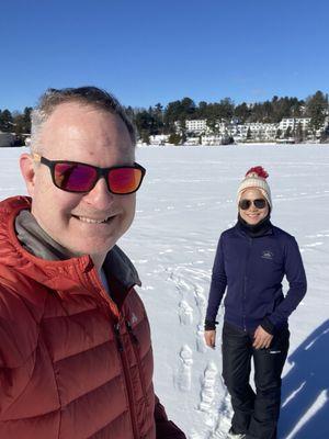 Walking on the mirror lake