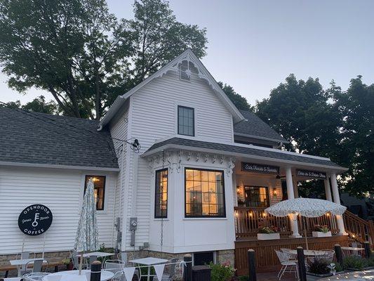 Building exterior in evening