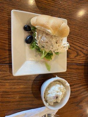 Chicken Salad Sandwich with Red Potato skin Salad