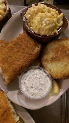 Fried fish dinner, Homemade Mac and cheese