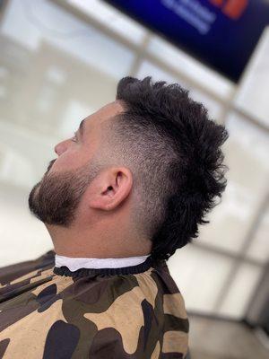 Haircut- skin faux with beard line up