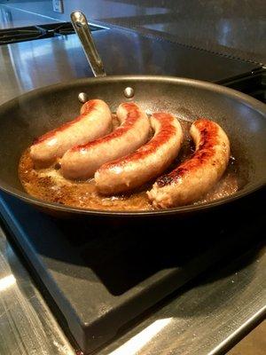 We have a large variety of Homemade sausages.