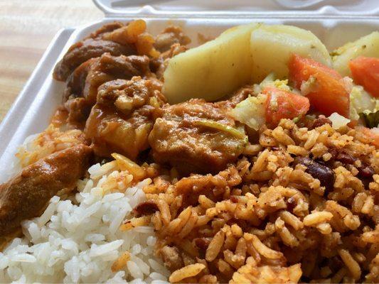 Stewed ribs w rice and vegetables