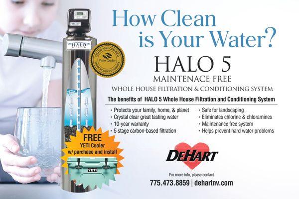 *Deal Alert* 
FREE YETI Cooler with Purchase and Install of Halo 5 Water Filtration System!