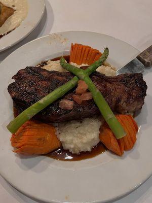 new york strip steak and brie cheese risotto.