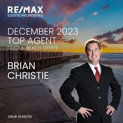 Proud to have received the Top Agent award in my office for December 2023 and an exciting way to end the year. Thank you!!