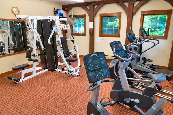 Fitness room available.