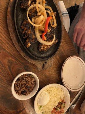 Blackened chicken fajitas