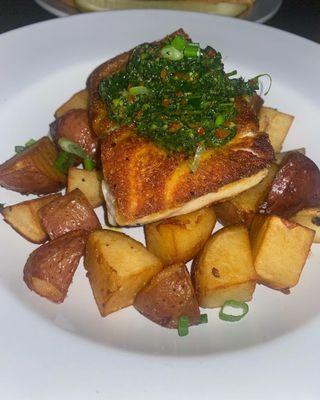 Sea Bass over roasted potatoes