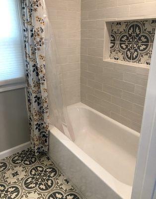 Practical Pittsburgh plumbing Updated and replaced bathtub and fixtures to update old bathroom