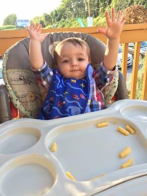 We asked for a high chair and were very happy!! A real high chair!