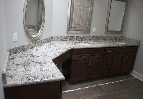 Granite counter top for bath by Jackson Stoneworks