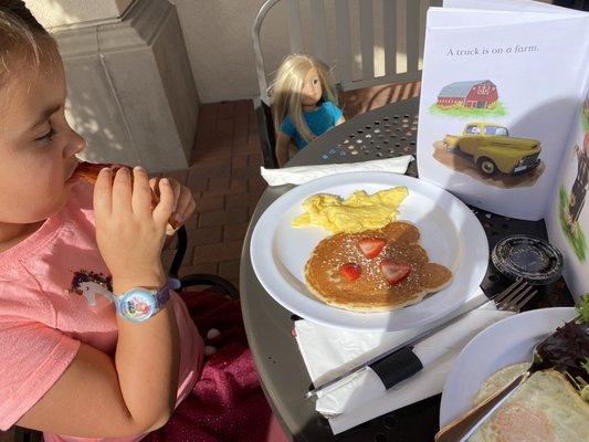 Daughter enjoying the little kid's bunny breakfast :)