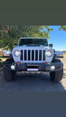 2021 Jeep gladiator converted to led headlights and fog lights